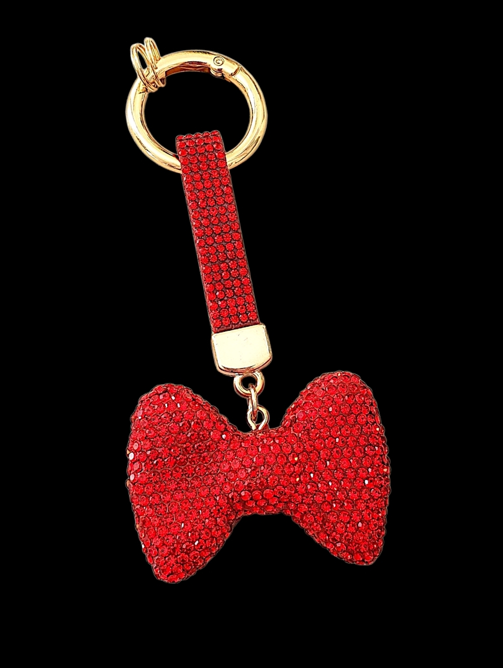 Sparkling Red Bow Bag Charm / Keychain